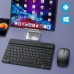 Беспроводная аккумуляторная клавиатура с мышью в комплекте для для ПК, телефона, планшета, ноутбука (черная)
