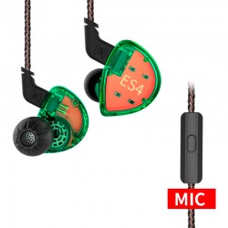 Наушники KZ ES4 с микрофоном green