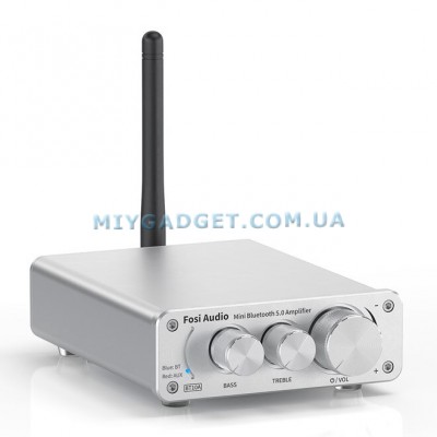 Підсилювач звуку Fosi Audio BT10A white. Bluetooth 5.0, AUX, 2x50W