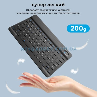 Беспроводная аккумуляторная клавиатура с мышью в комплекте для для ПК, телефона, планшета, ноутбука (черная)