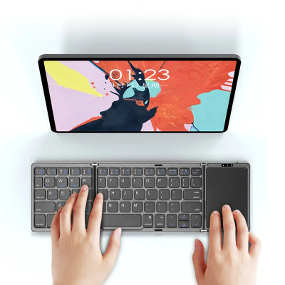 Клавіатура Bluetooth Портативна, складна з тачпадом для Android, Windows, iOS, RU/English