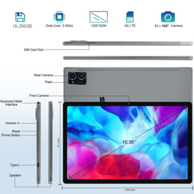 Потужний Планшет 10-256GB Everblade Tablet S / 10.1 дюйм" / 2-сим картки / NEW 2026