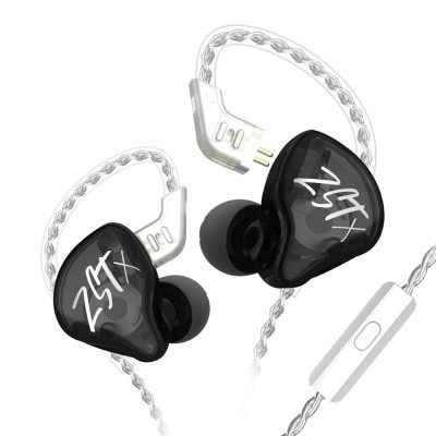 Наушники KZ ZST X с микрофоном black