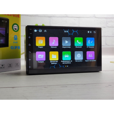 Магнитола для авто 2DIN  Android 14, Wi-Fi, Bluetooth, 2-32GB, GPS-навигация, ARM Cortex A7