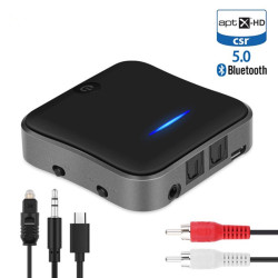 Bluetooth-ресивер-трансмиттер Vikefon BT-B19. Bluetooth 5.0, AptX HD, CSR8675