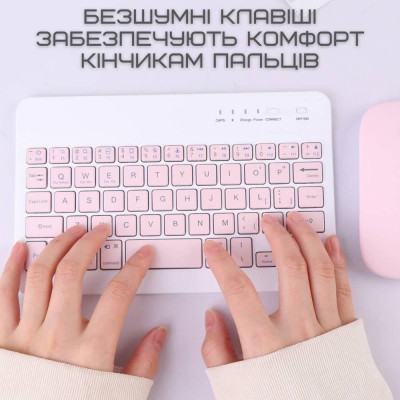 Беспроводной комплект клавиатура и мышь  Bluetooth + 2.4 ГГц, украинская раскладка